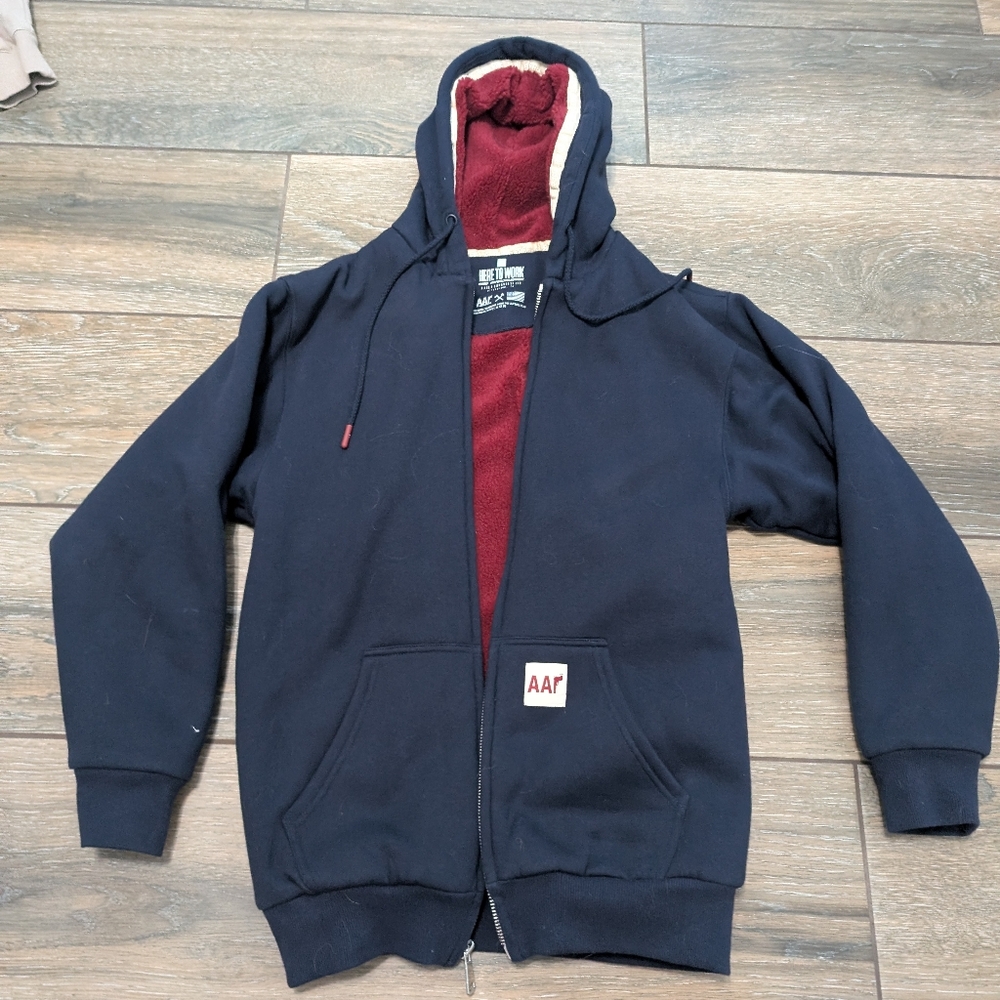Men's Navy Blue Sherpa lined jacket hwmf American roughneck